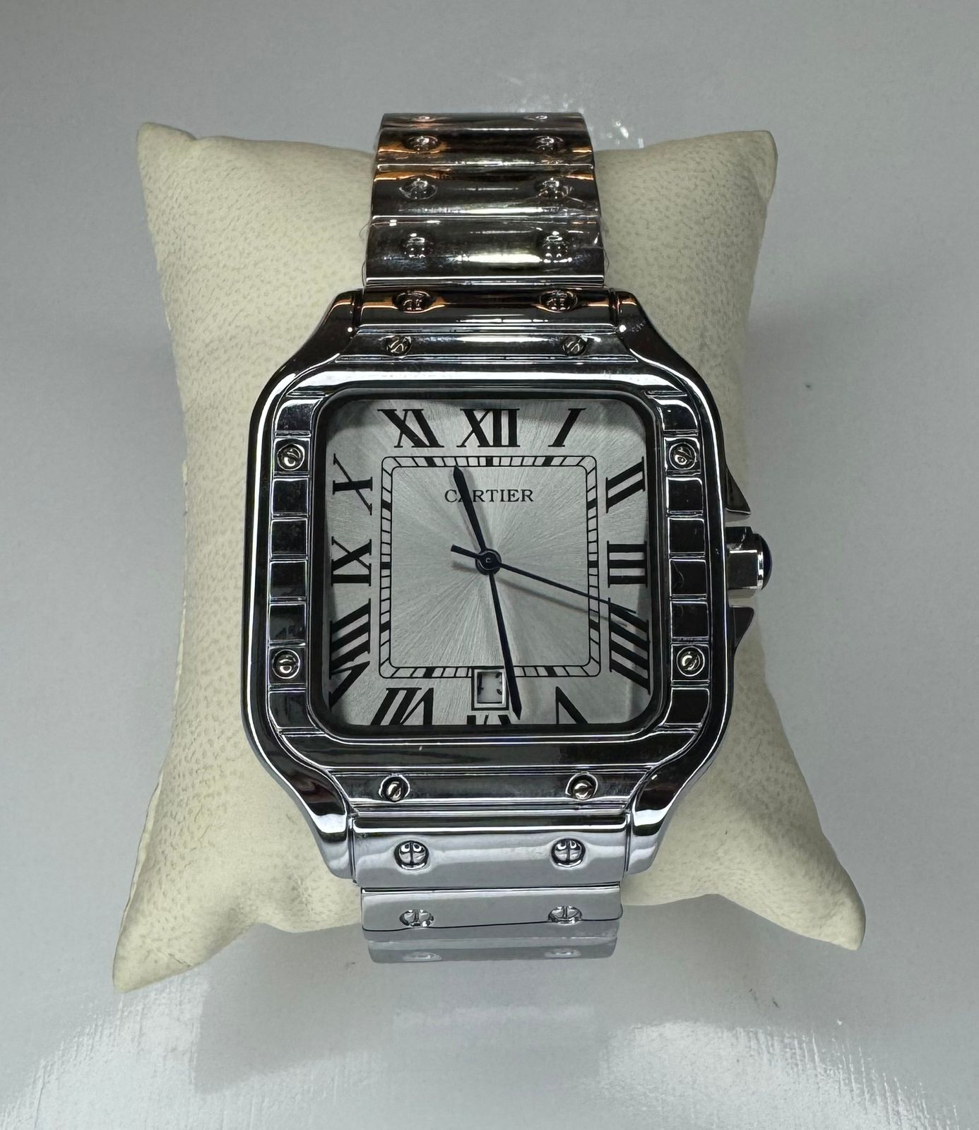 CRT SANTOS CARA BLANCA METALICO PLATEADO