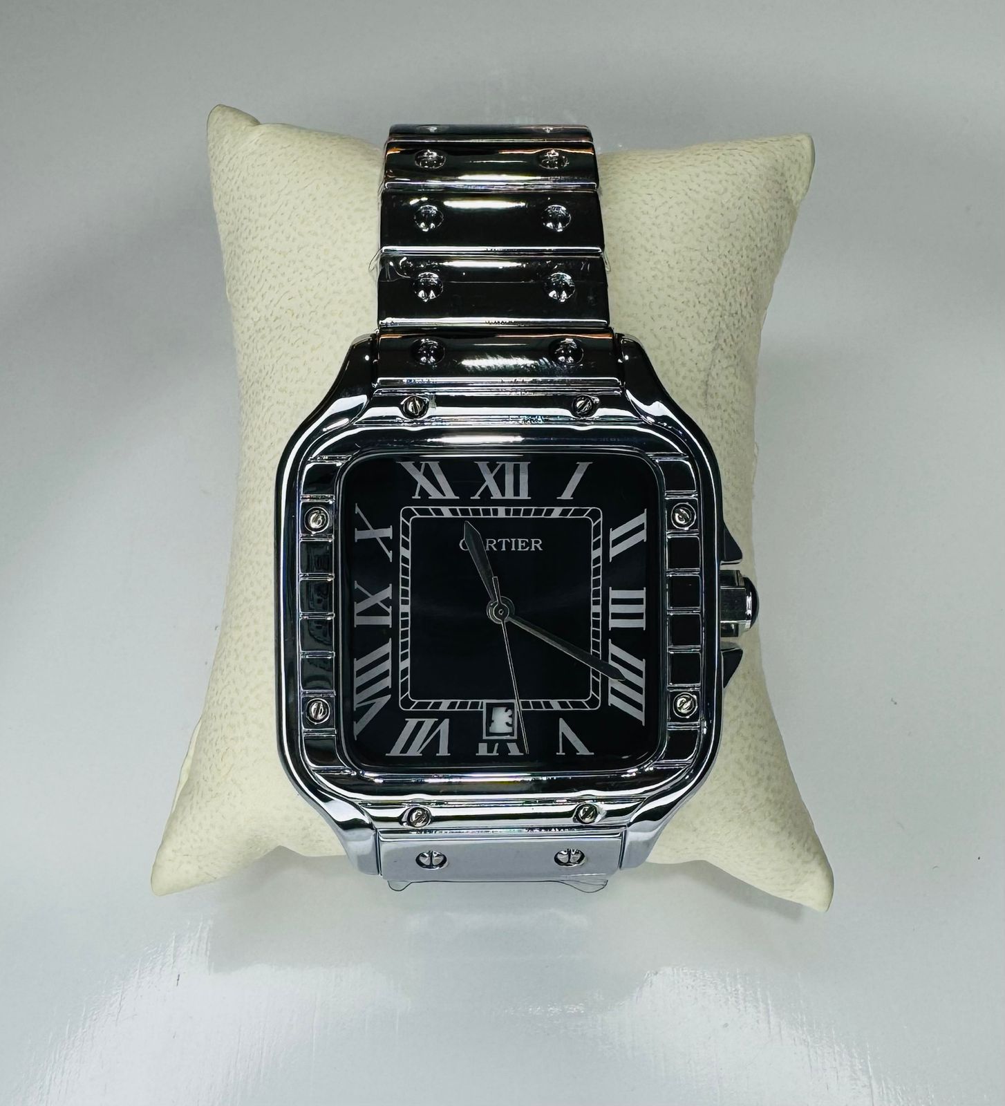 CRT SANTOS CARA NEGRA METALICO PLATEADO